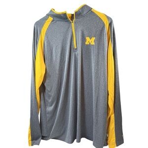 Michigan Gray and Yellow Men's Quarter-Zip Shirt